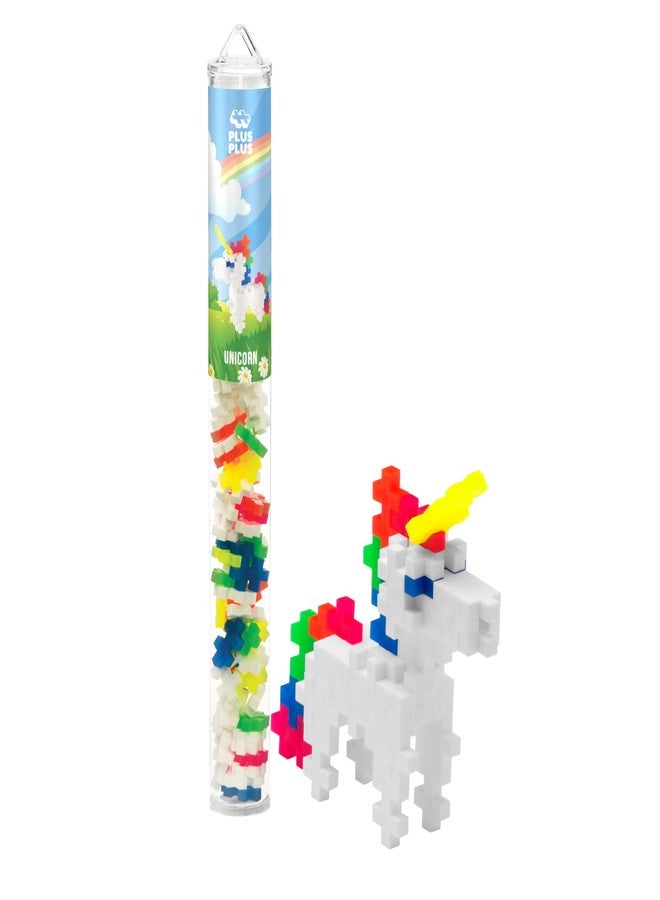 Plus-Plus Plus Plus 3D Figure Building Block Set, Fun Stem Toys for Kids, 70 Interlocking Pieces - Unicorn Mini Maker Tube - Image 1